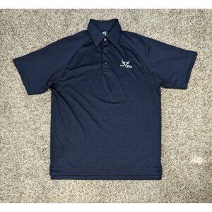 FootJoy Polo Shirt Mens Large Athletic Fit Navy Blue Short Sleeve Golf Diamond